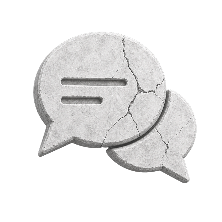 Stone chat bubbles for contact page